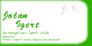 jolan igert business card